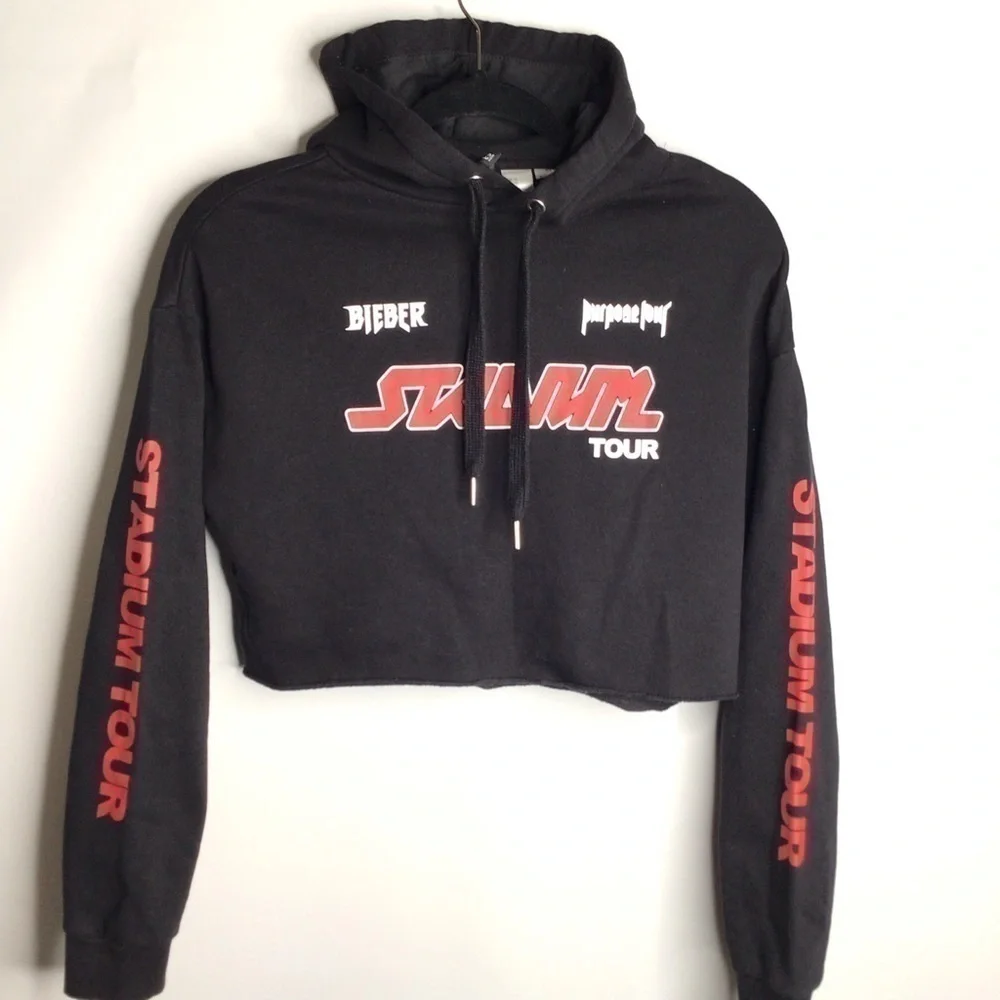 𝅺h&m Justin Bieber Purpose Tour Crop Top Sweatshirt - Picture 4 of 8